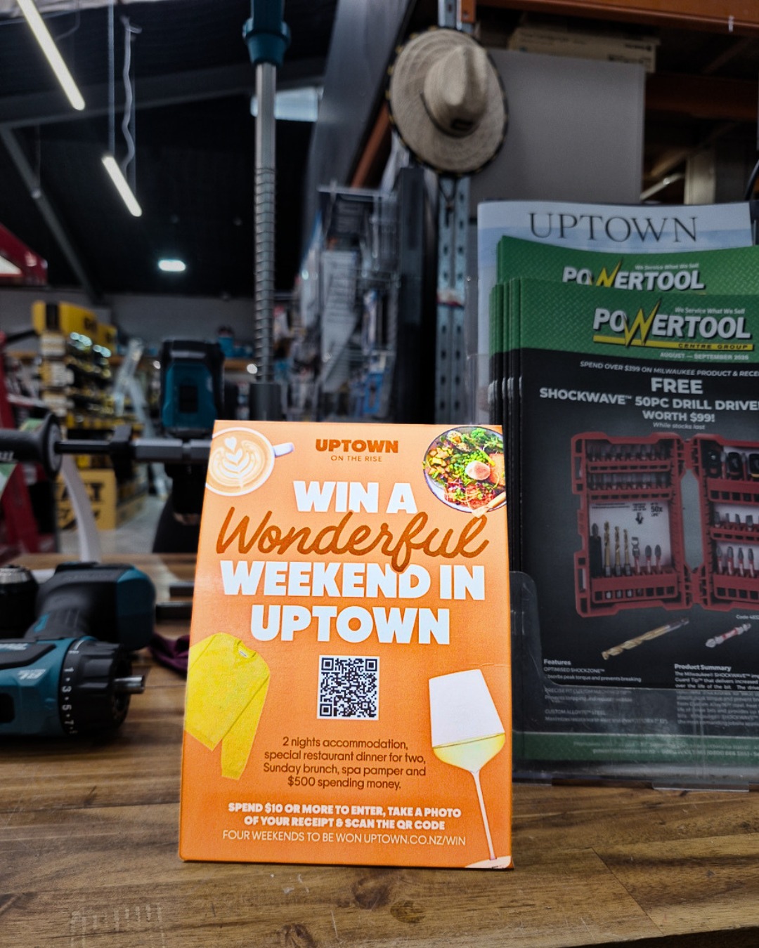 Ready to win a Wonderful Weekend in Uptown?

From 17 September – 29 October 2026

Head into a participating Uptown business, spend $10 or more and scan the QR code to enter.

One purchase = one entry.

There are four Wonderful Weekends to be won, with winners drawn across three draw dates:

2 October · 17 October · 30 October

So get out, explore Uptown and keep your receipts handy. Your next Wonderful Weekend could be just around the corner!

For full terms and conditions, scan the QR code on the counter card and check the entry form.

Good luck!